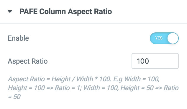 Column Aspect Ratio Pafe