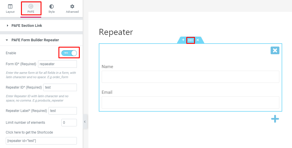 Repeater Fields Multi Level Nested - PAFE