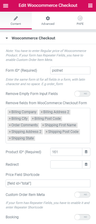 Woocommerce One Page Checkout - Piotnet Forms