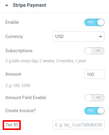 stripe payment piotnet for elementor