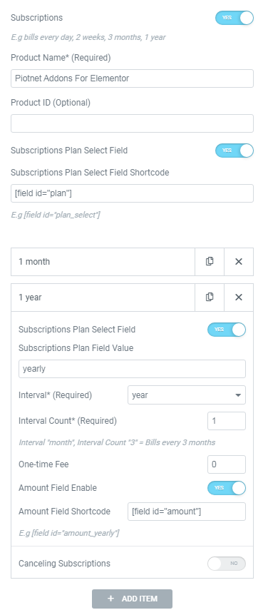 stripe payment piotnet for elementor